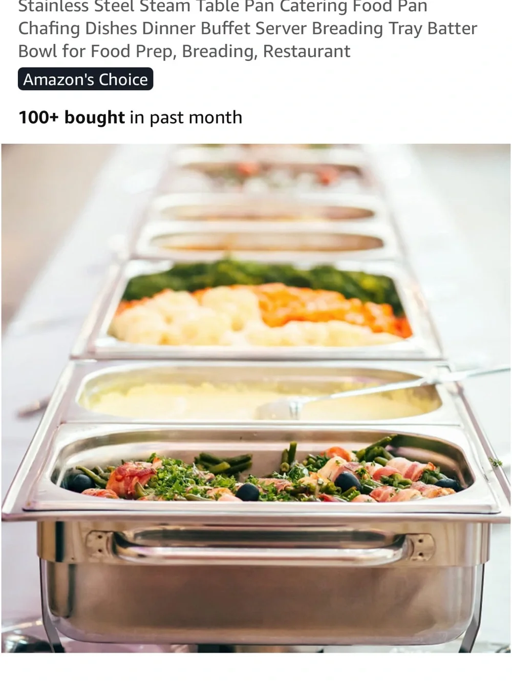 SET OF 2 Stainless Steel Half Size Hotel Catering Pans